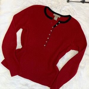 Burgundy Kenar 100% cashmere long sleeve top in size Medium!